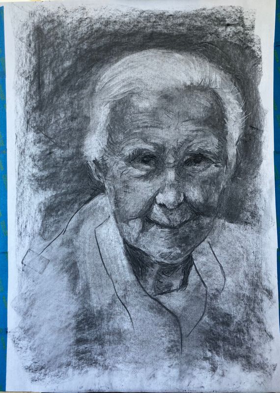 Annie Brown - charcoal drawing