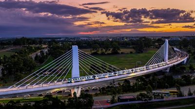 Skytrain Bridge @ Sunset*Credit*