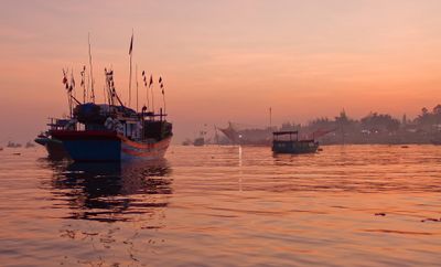 Sunrise Fishing Boats Vietnam