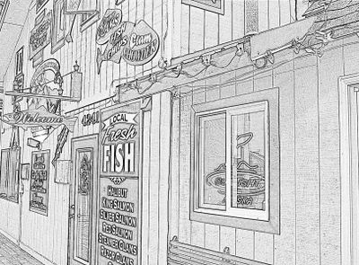 Fresh Fish Line Art