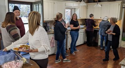 From left: Leslie, Wil, Angela (foreground), Canaan, Ryan (behind Canaan), Lisa, Jon's mother Susan, Mary and Kathy