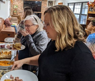 From left: Jon's father, Steve (background), Mary, Lisa, Joseph