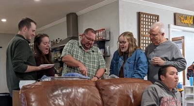 From left: Jake, Catherine, Jon, Andi, Gerald, Ryan
Jon may be cutting the cheesecake and pies.