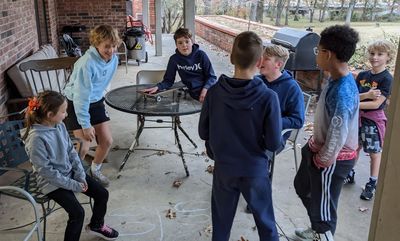 From left: Ruthie, Pierce, Luke, Nathan, Caleb, Joseph and Max