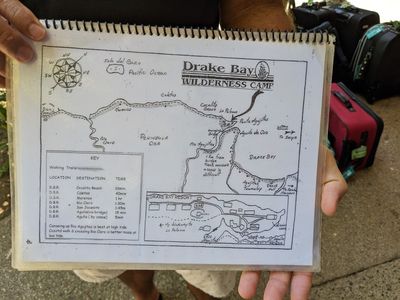 A map of the area, shown to us by one of the Drake Bay staff
