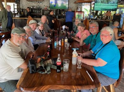 One of our many tasty lunch outings: Gary (in back), Michael, Carolyn, Andy, Mary, Steve, Becky, Patty, Ross and Dawn
Photo by Jerry Davis
