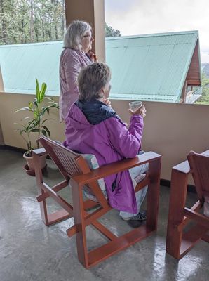 Back at Arenal Observatory Lodge, Mary and Patty enjoyed the view from the observation deck.