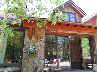 The main sliding doors to the back patio