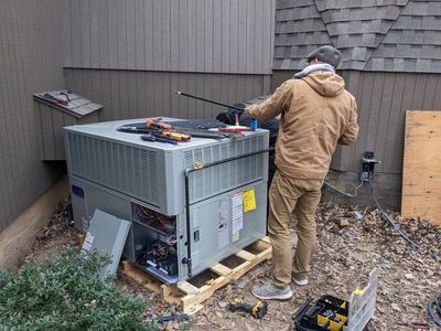 They also had to re-connect the gas to the new unit.
