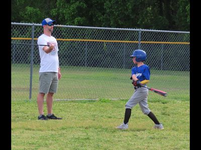 Monday evening, we went to Max's baseball game and he got in a little batting practice before the game started.