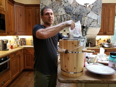 Jeremy was getting serious about making ice cream.