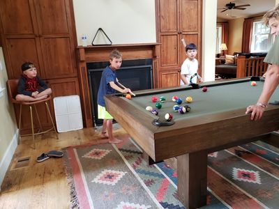 Max, Zane, Devon and Pierce, at the pool table