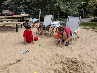 Zeke, Zane and Owen, on the 'beach'