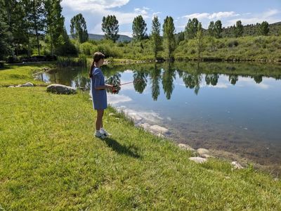Madison tries a little relaxing fishing.