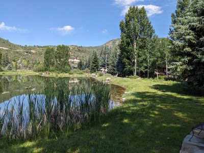 The view from the back of the bunkhouse, looking west
