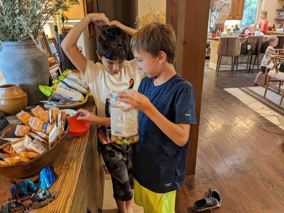 Zeke and Zane raid the snacks...
