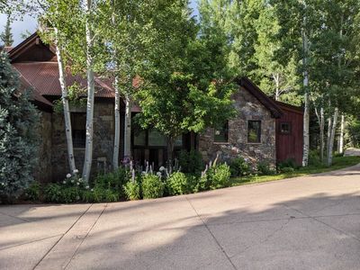The east side of the ranch house