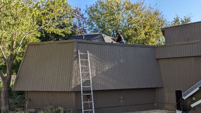 Some of the workers started on the small dome too.