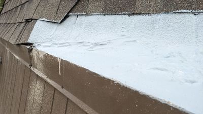 Some areas that needed more clean-up, and foam on shingles that I had not expected.