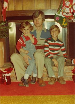 1979 or 1980, TG or Christmas, in Mustang: Seth, Dad, Jeremy