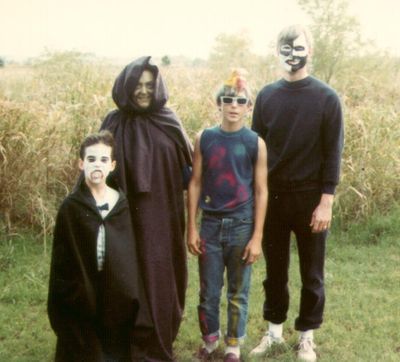 Dressed up for Halloween on the Paseo in OKC: Seth, Mary, Jeremy and Dad