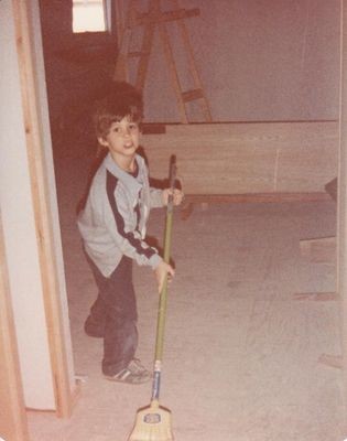 Seth, helping with the clean-up in the dome