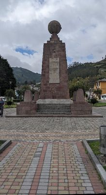 Andres planned for us to visit Mitad del Mundo (the middle of the world monument), but took us to the town of Calacali, outside Quito, where the old monument, that had been in Quito, was moved when the bigger monument was built in Quito (where we visited in 2018). He was right that the bigger monument is in a much busier area and would have taken us a lot longer to visit.