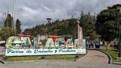 Town center sign at Calacali