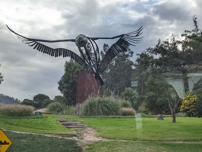 As we were driving around the edge of Quito, we passed a sculpture of the national bird, the Andean Condor.