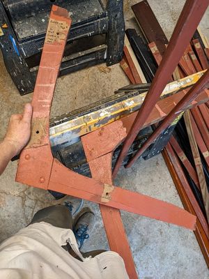The seat supports were made of two pieces bolted together in a lap joint.