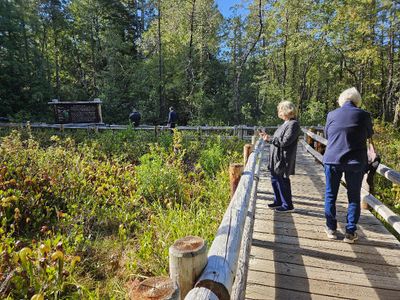 Gerald, Ron, Kathy and Vicki, at the pitcher plant bog.