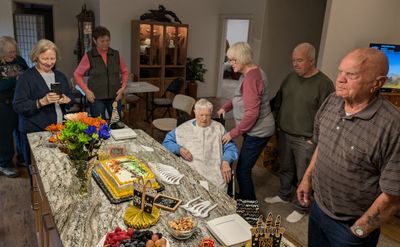 Mary, Kathy, neighbor Mary, Jackie, Vicki, Gerald and Pepper
