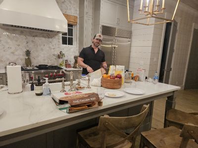 Seth started work in the kitchen.