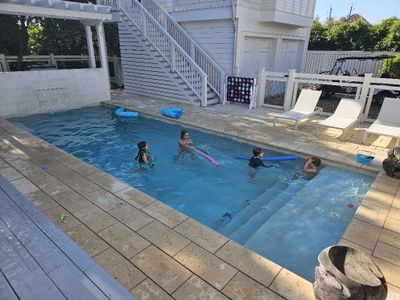 Friday morning some of the kids got out early (8:25AM) to play in the pool.