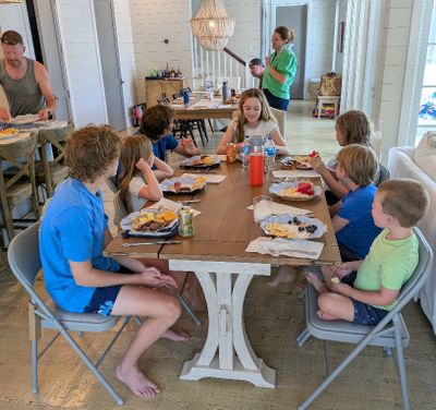 After egg-hunting--food.
Bryce, Pierce, Alexa, Owen, Madison, Josh, Jenny, Max, Carson, Xander
