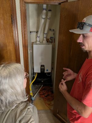 All installed
After explaining to me what they had done, he patiently answered all Mary's questions as well.
