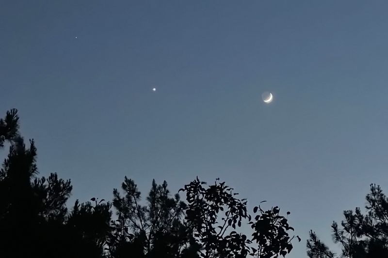 Mars, Venus and the Moon