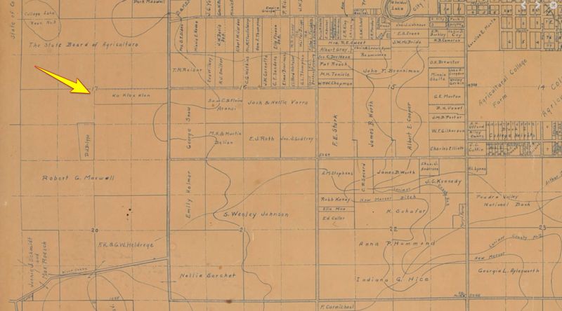 Closeup-of-the-Fort-Collins-and-Suburbs-map-of-1929-via-the-FC-Archives Ku Klux Klan