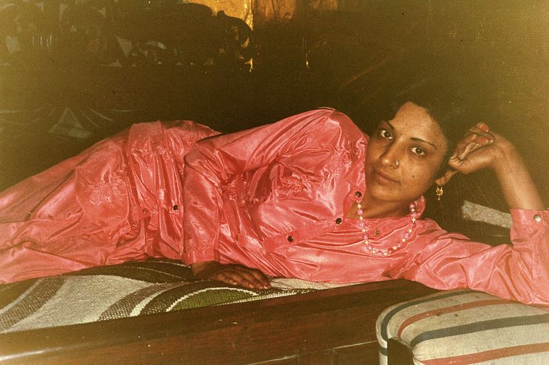 Nasreen, a hot afternoon, in pink