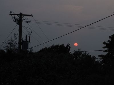 Hazy sunset