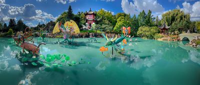 Magie des lanternes (photo panoramique) - Jardin botanique de Montral 