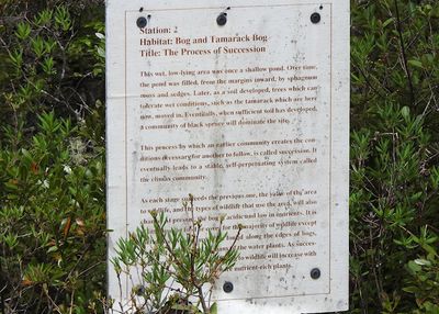 Signage at the Tamarack Bog