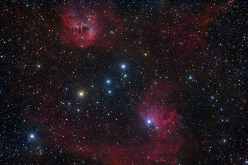 IC 410 Kaulquappen Nebel + IC 405 Flamming Star Nebula