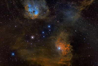 IC 410 Kaulquappen Nebel + IC 405 Flamming Star Nebula