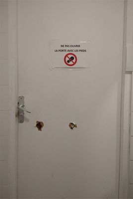 Don't open the door with your feet
