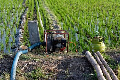 Irrigation pump powered by bottled gas