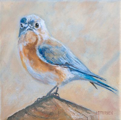 Blue Bird Oil Painting -SOLD