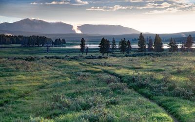 Sunrise Over The Hayden Valley And The Yellowstone River