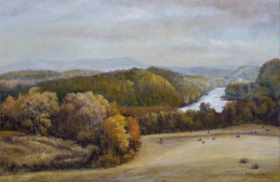 Fall At River Bend With Scattered Light, Pearisburg, Virginia -SOLD