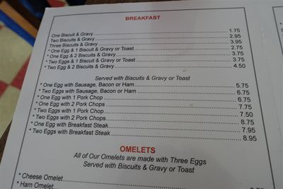 Menu Of Marshall Restaurant 
